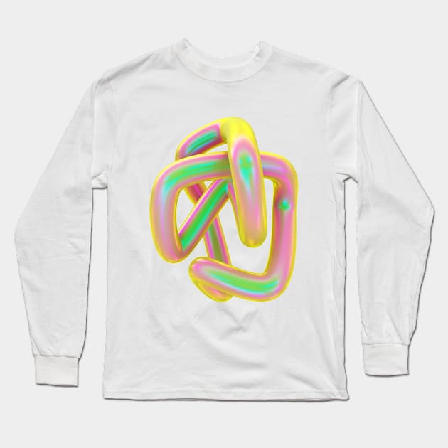 Pastel pink 3D holographic swerl Long Sleeve T-Shirt by collectiveunconscious3D